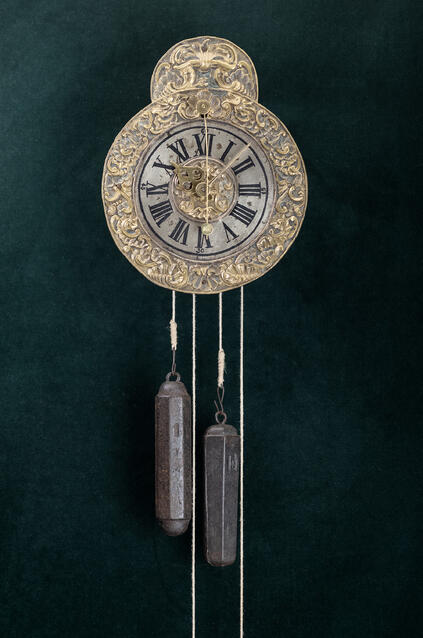 Duitse Eisenuhr Zappler of Kuchwanzpendel ca 1740